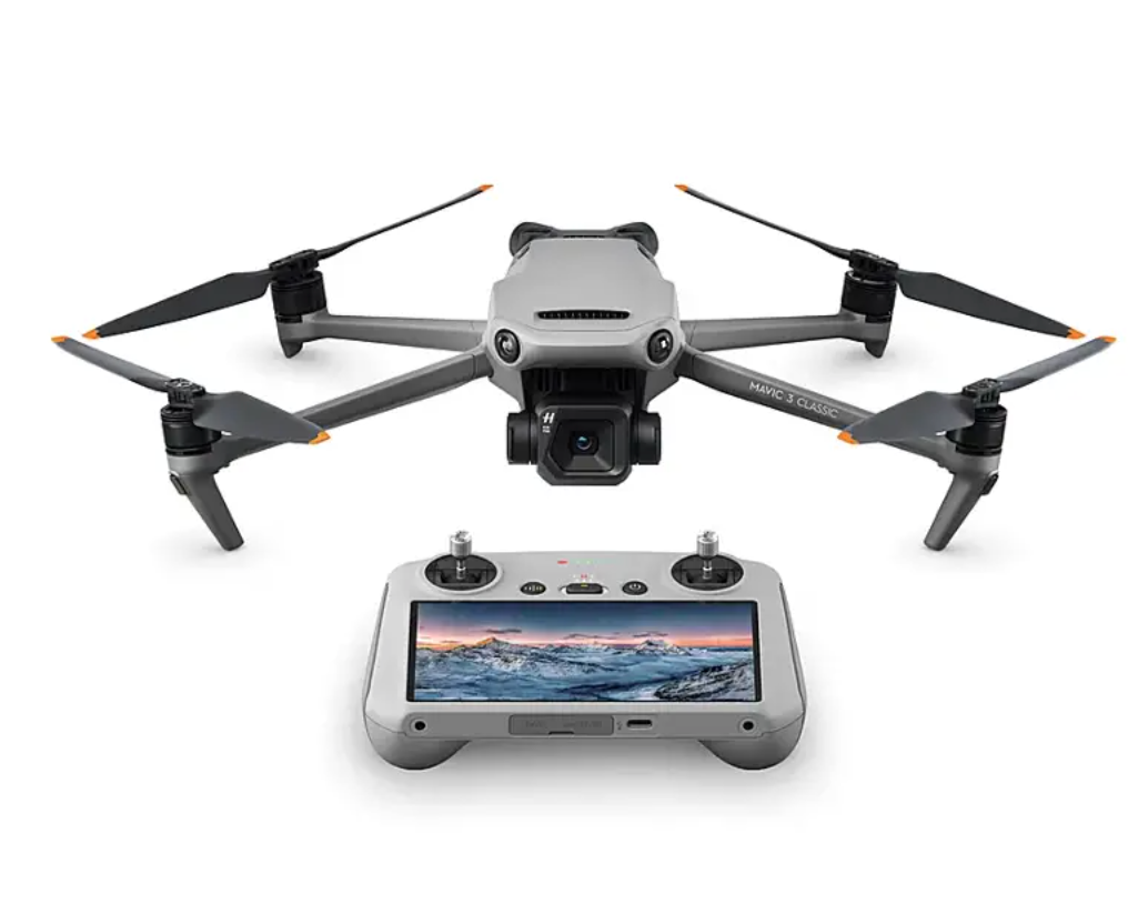 DJI - Geek Squad認證翻新款Mavic 3 Classic無人機及內建螢幕遙控器套裝(灰色)