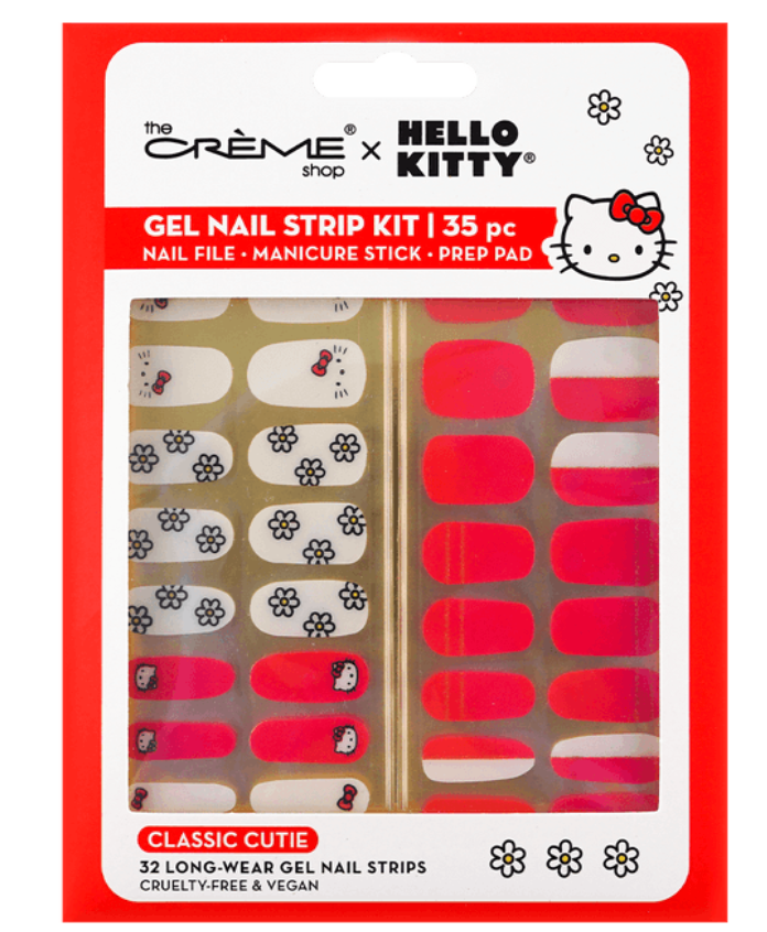 美國THE CREME SHOP Hello Kitty 持久美甲甲片貼套組 32片入