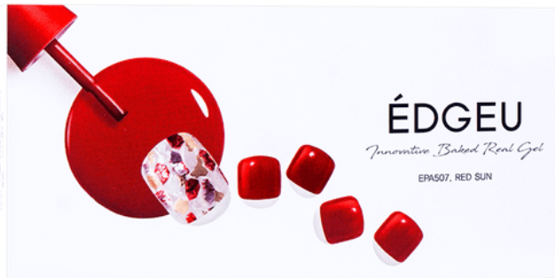 韓國EDGEU 足部美甲凝膠貼指甲貼片 美味微笑格子/彩虹棉花糖/紅日/開心花雲朵