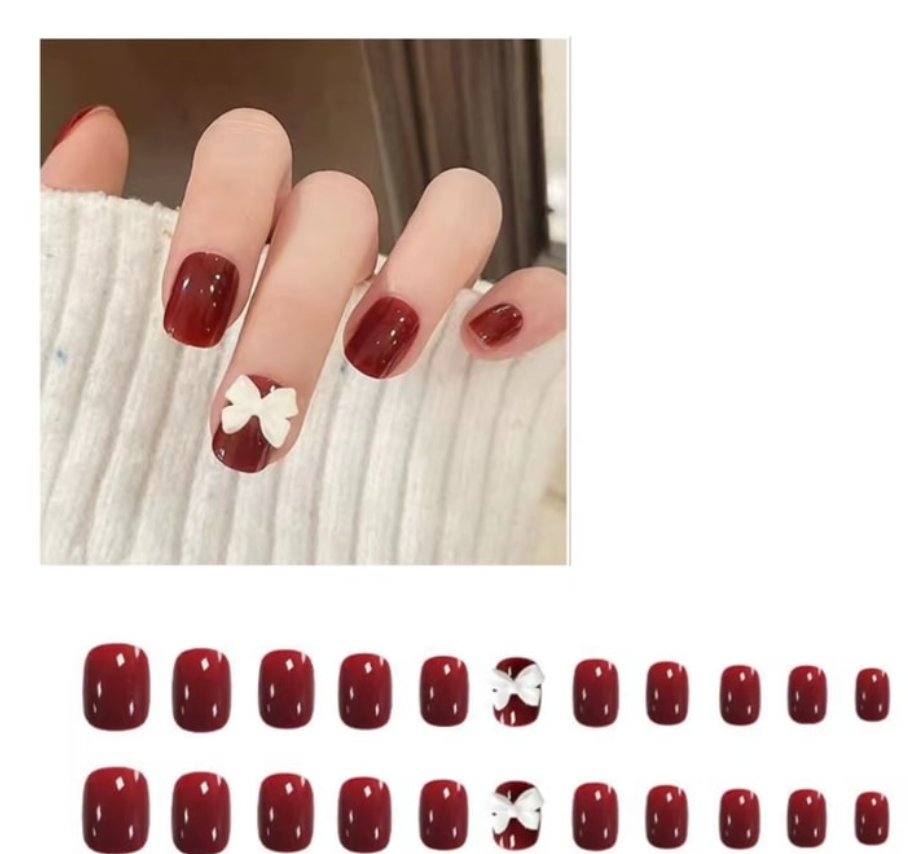 手工穿戴甲 短款甲片美甲貼紙 書翠年華【新年款】