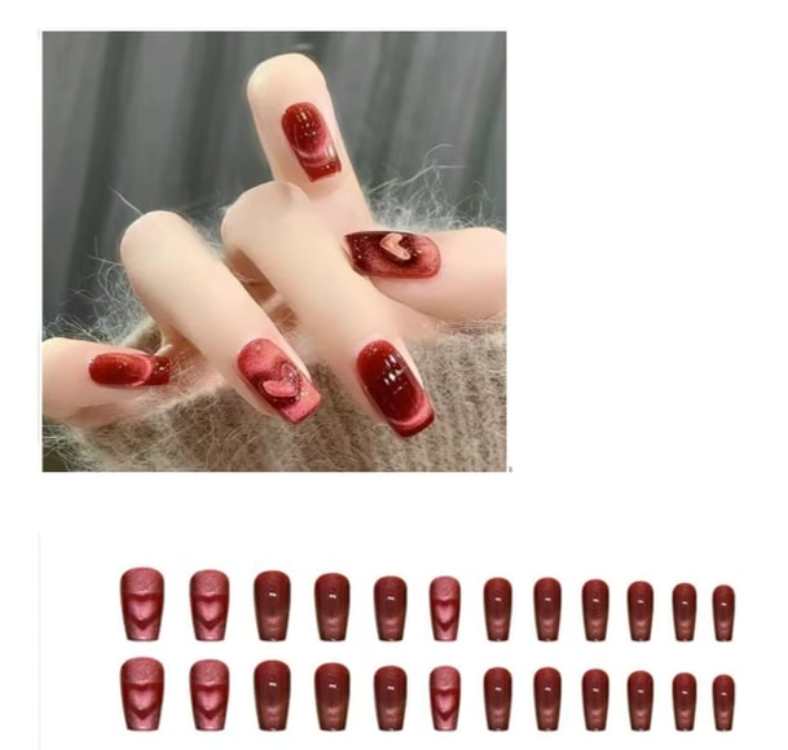 手工穿戴甲 短款甲片美甲貼紙 書翠年華【新年款】