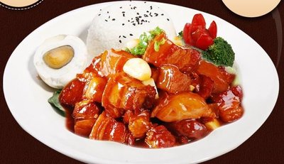 經典紅燒肉蓋飯+滷蛋+酸豆角+飲料