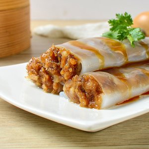 猪肉肠粉+盐酥鸡+港式柠檬茶