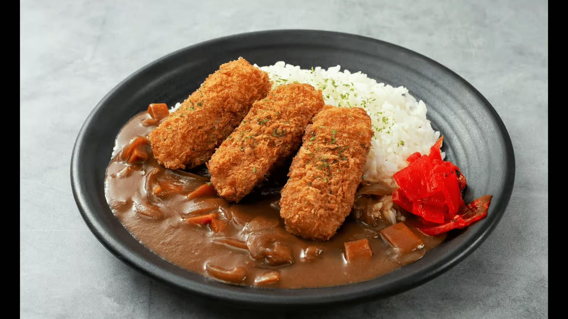 蟹肉奶油可樂餅咖哩飯(3個)