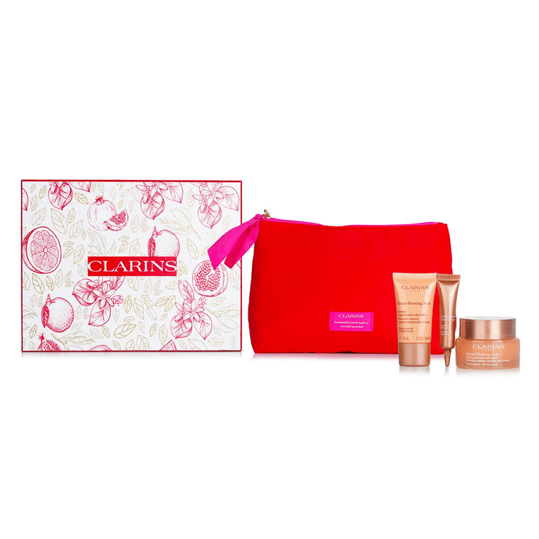 CLARINS嬌韻詩 嫩膚緊緻套裝:3件+1袋