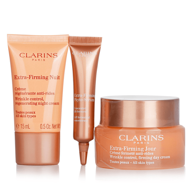 CLARINS嬌韻詩 嫩膚緊緻套裝:3件+1袋