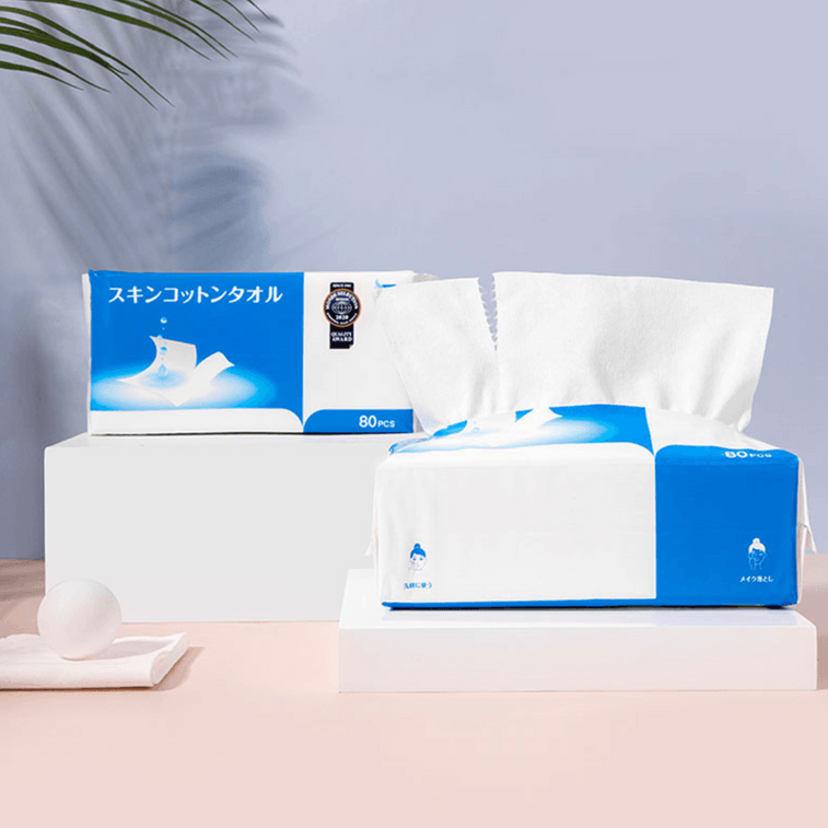 日本ITO艾特柔 袋裝美容擦臉巾 純棉潔面巾洗臉巾 乾濕兩用 80片
