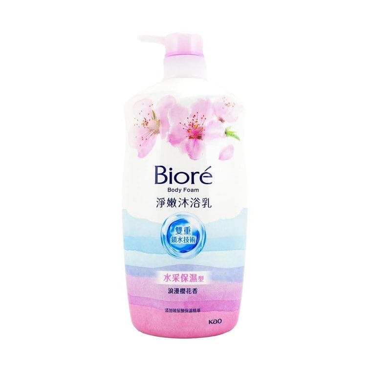 日本KAO花王 BIORE碧柔 淨嫩沐浴乳 水潤保濕型 玻尿酸精華 浪漫櫻花香 1000克