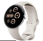 Google - Pixel Watch 3(41毫米)智慧手錶,搭配瓷錶帶 - Wi-Fi - 拋光銀