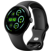 Google - Pixel Watch 3(45 毫米)智慧手錶,搭配黑曜石錶帶 - Wi-Fi - 霧面黑色