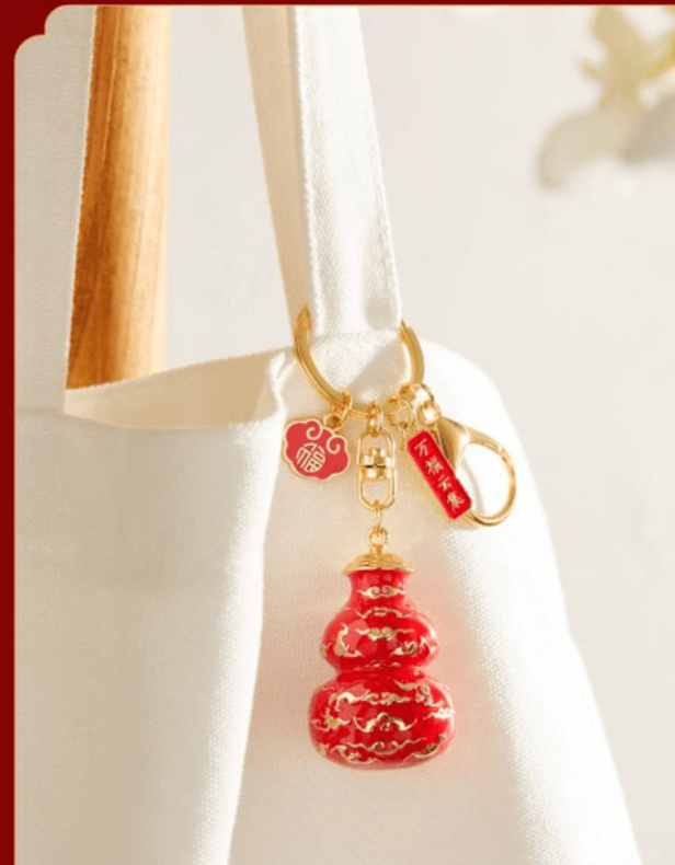 故宮淘寶福祿鑰匙圈金屬車鑰匙包包掛件萬福雲集款*1件