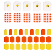 韓國EDGEU 足部美甲凝膠貼指甲貼片 美味微笑格子/彩虹棉花糖/紅日/開心花雲朵