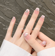 雲皙 純手工美甲高級感成品貓眼短指甲貼片心有所屬S10片*1盒