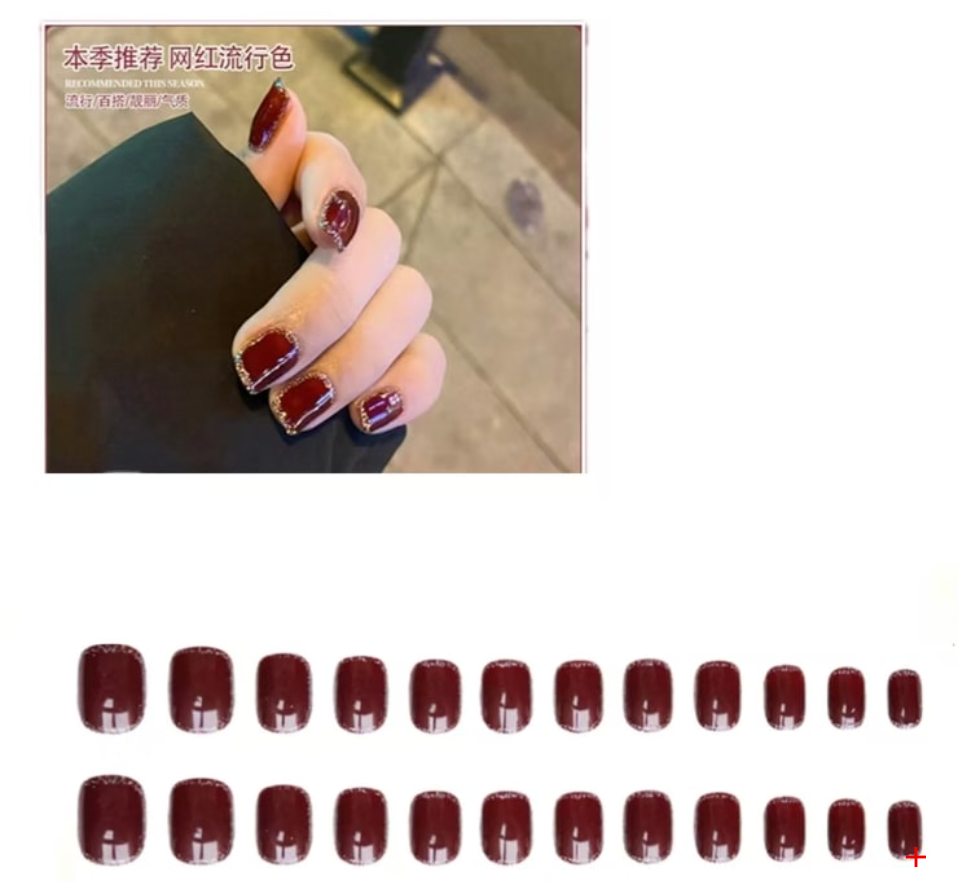 手工穿戴甲 短款甲片美甲貼紙 書翠年華【新年款】