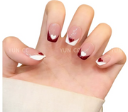 雲皙 純手工美甲高級感成品貓眼短指甲貼片甜心派對S10片*1盒