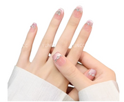 雲皙 純手工美甲高級感成品貓眼短指甲貼片心有所屬S10片*1盒