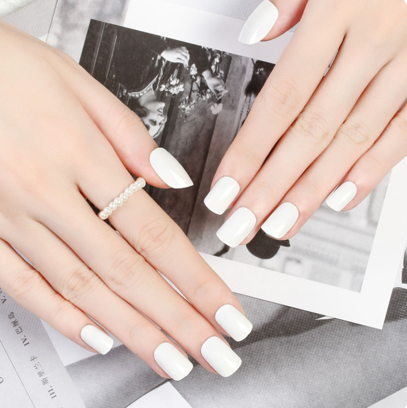 【網紅爆款】Joyme｜短款方頭純色穿戴式美甲貼片24片 粉/白/淺紅/深紅