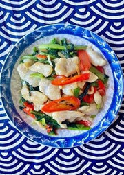 XO醬露筍鮮雑菌炒龍脷片