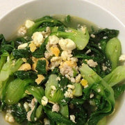 金銀蛋蒜片浸菠菜