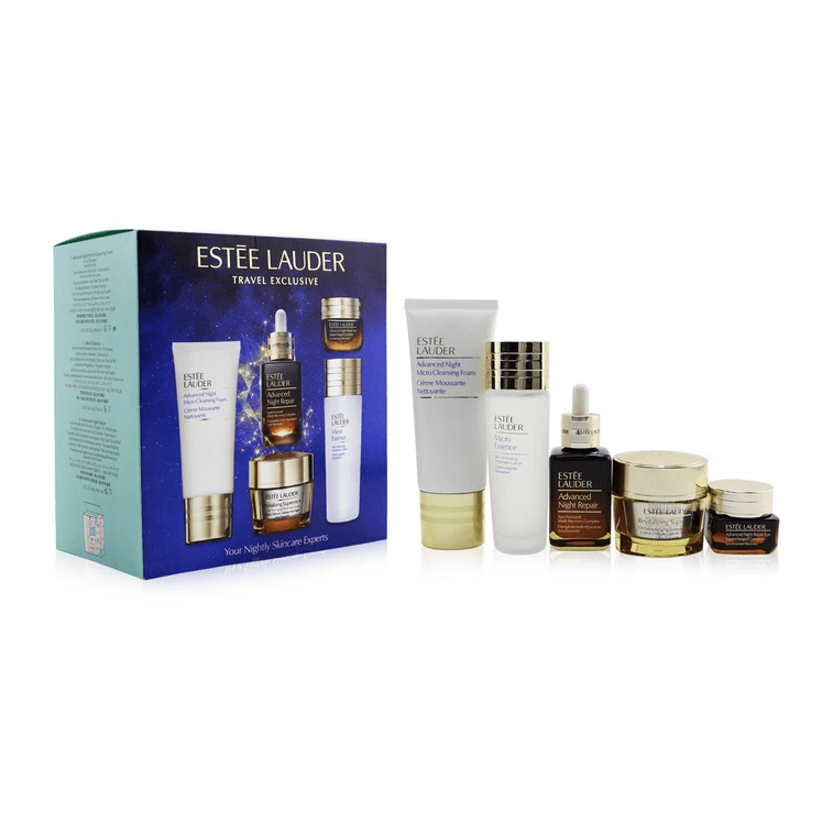 ESTEE LAUDER雅詩蘭黛 晚間護膚專家套裝:肌活精華露50ml+膠原霜50ml+精華眼霜15ml+潔面乳75ml+原生液 75ml 5樣