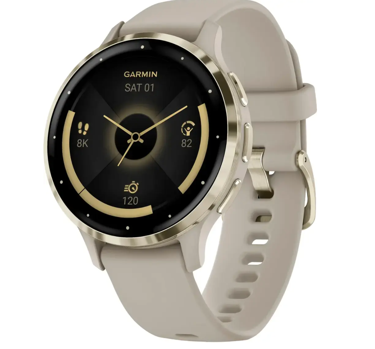 Garmin - Venu 3S GPS 智慧手錶 41 毫米 纖維增強聚合物 - 不銹鋼-灰色