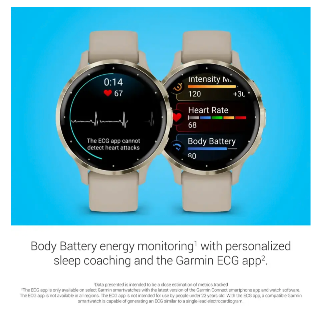 Garmin - Venu 3S GPS 智慧手錶 41 毫米 纖維增強聚合物 - 不銹鋼-灰色